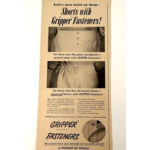 Men's Fashion Underwear - Vtg 1950 Orig Retro PRINT AD - Gay Interest Ephemera - Picture 1 of 7